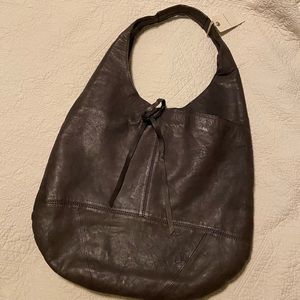 Lucky Brand Mia Leather Hobo Grey